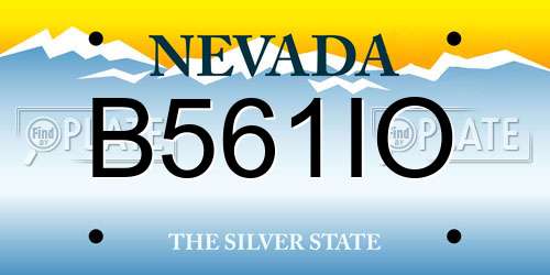 B561IO Nevada License Plate