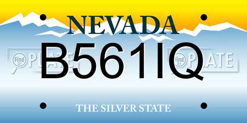 B561IQ Nevada License Plate