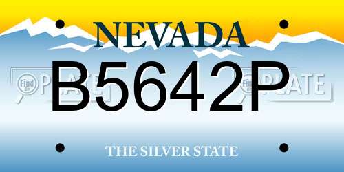 B5642P Nevada License Plate