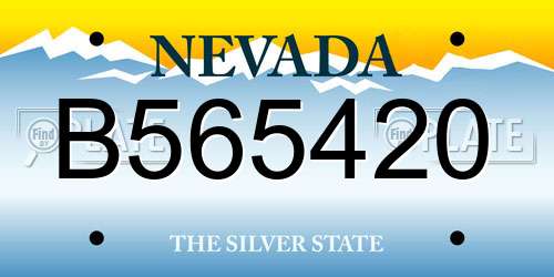 B565420 Nevada License Plate