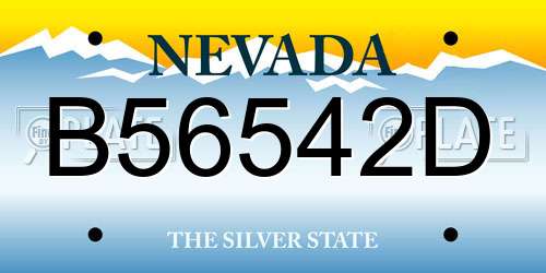 B56542D Nevada License Plate