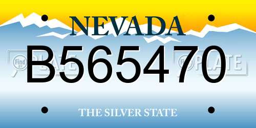 B565470 Nevada License Plate