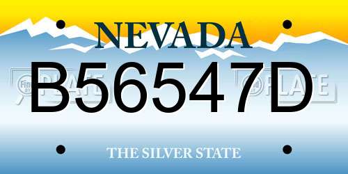 B56547D Nevada License Plate