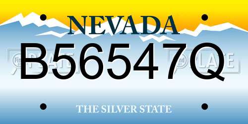 B56547Q Nevada License Plate