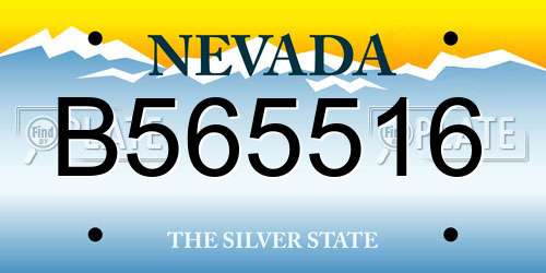 B565516 Nevada License Plate