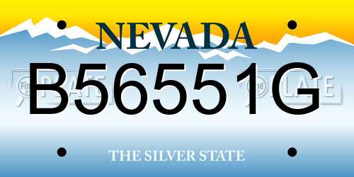 B56551G Nevada License Plate
