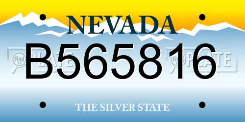 B565816 Nevada License Plate