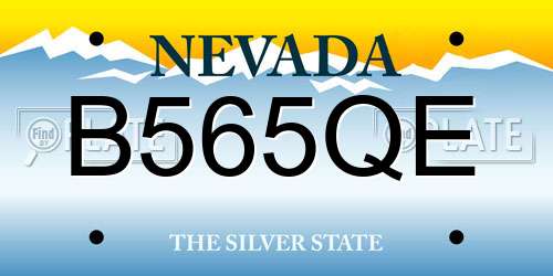 B565QE Nevada License Plate