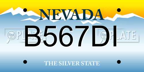 B567DI Nevada License Plate