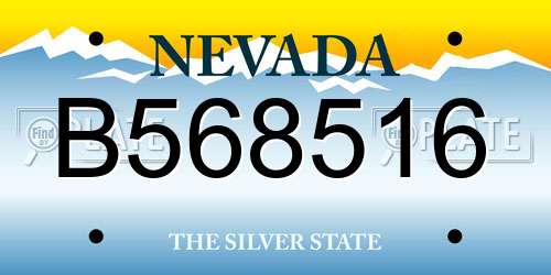 B568516 Nevada License Plate