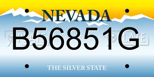 B56851G Nevada License Plate