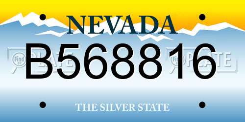 B568816 Nevada License Plate