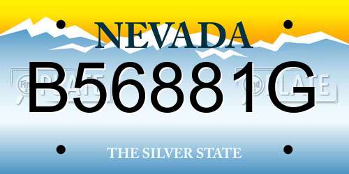 B56881G Nevada License Plate