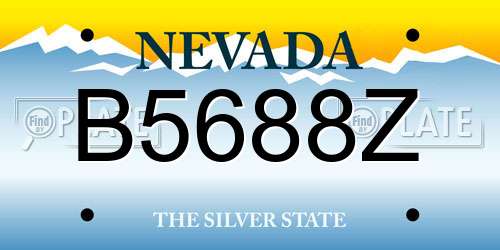 B5688Z Nevada License Plate