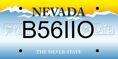 B56IIO Nevada License Plate