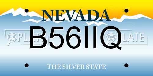 B56IIQ Nevada License Plate