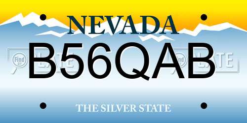 B56QAB Nevada License Plate