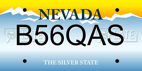 B56QAS Nevada License Plate