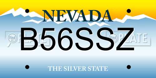 B56SSZ Nevada License Plate