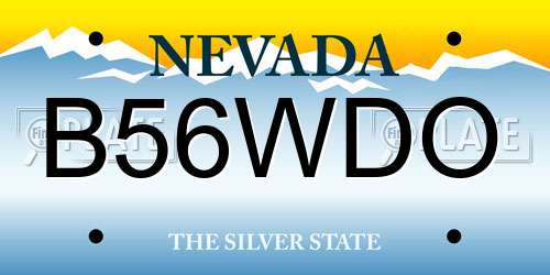 B56WDO Nevada License Plate