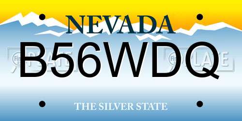 B56WDQ Nevada License Plate