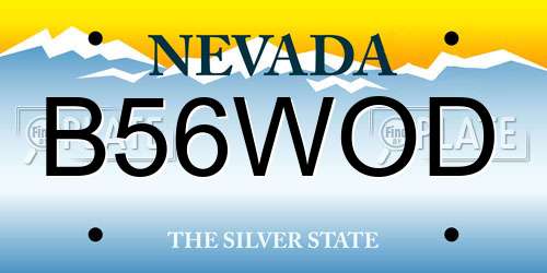 B56WOD Nevada License Plate