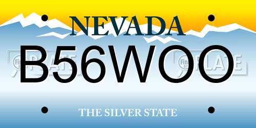 B56WOO Nevada License Plate