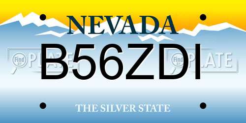 B56ZDI Nevada License Plate