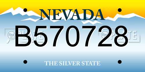 B570728 Nevada License Plate