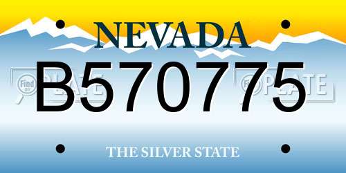 B570775 Nevada License Plate
