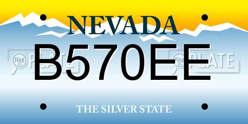 B570EE Nevada License Plate
