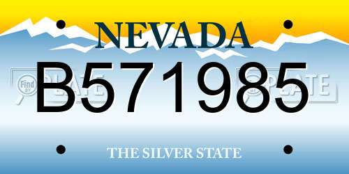 B571985 Nevada License Plate