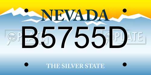 B5755D Nevada License Plate