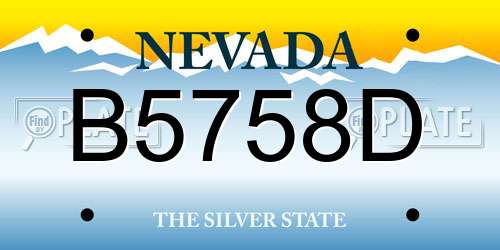 B5758D Nevada License Plate