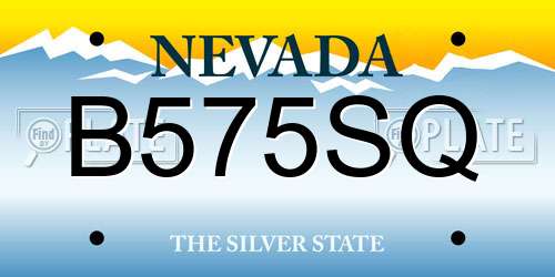 B575SQ Nevada License Plate