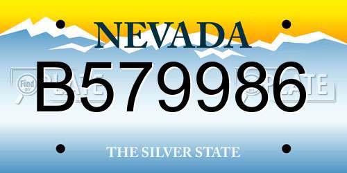 B579986 Nevada License Plate