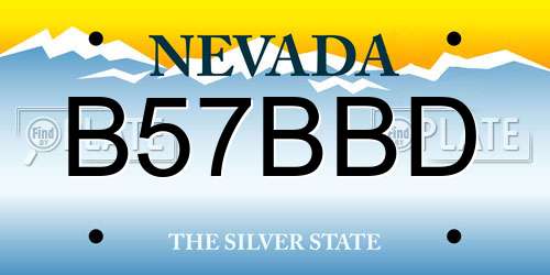 B57BBD Nevada License Plate