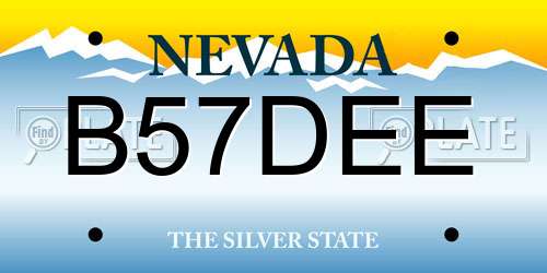 B57DEE Nevada License Plate