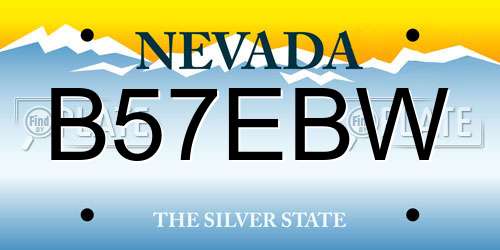 B57EBW Nevada License Plate