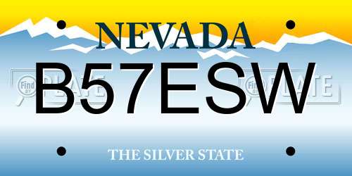 B57ESW Nevada License Plate