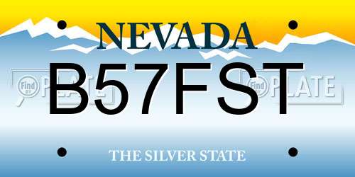 B57FST Nevada License Plate