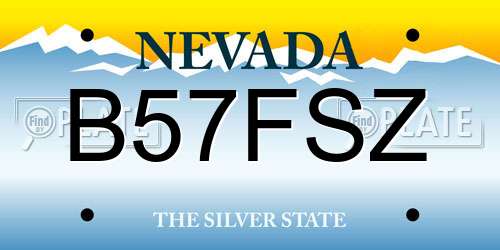B57FSZ Nevada License Plate