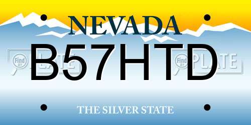 B57HTD Nevada License Plate