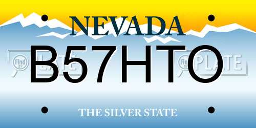 B57HTO Nevada License Plate