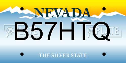 B57HTQ Nevada License Plate