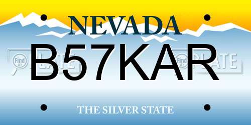 B57KAR Nevada License Plate
