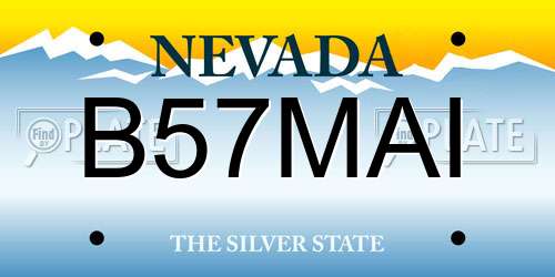 B57MAI Nevada License Plate