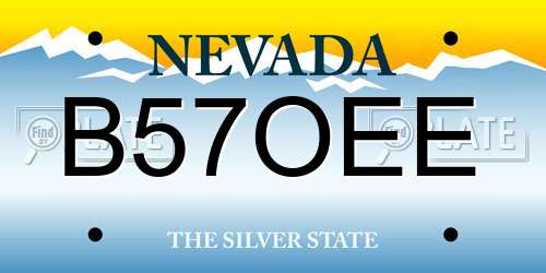 B57OEE Nevada License Plate