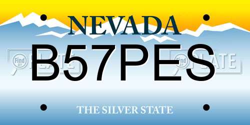 B57PES Nevada License Plate