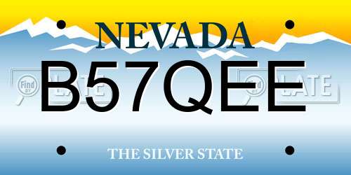 B57QEE Nevada License Plate